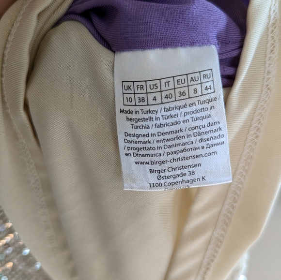 Rotate Birger Christensen Billie Mini Sequin Purple Silver Dress Size 4 - Picture 7 of 7